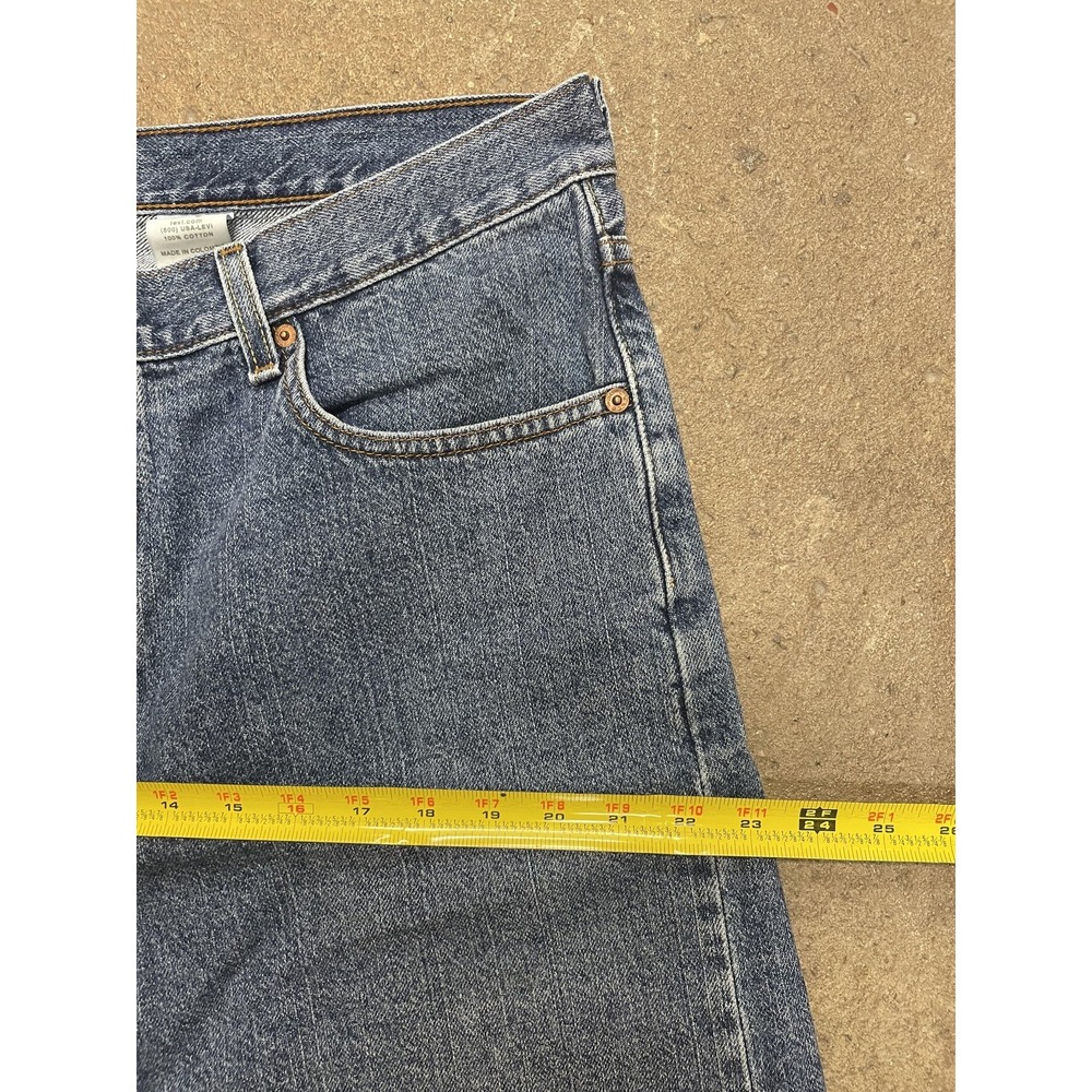 Levis 550 Shorts Mens 36 Blue Denim Relaxed Fit Bermuda Stone Wash 5-Pocket - Picture 15 of 16